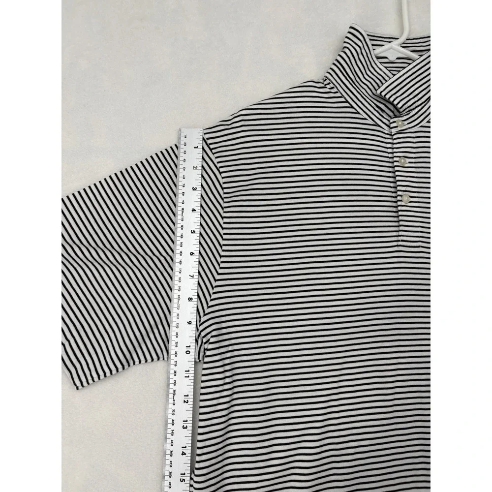 Ralph Lauren Golf Polo Black And White Micro Striped Shirt
